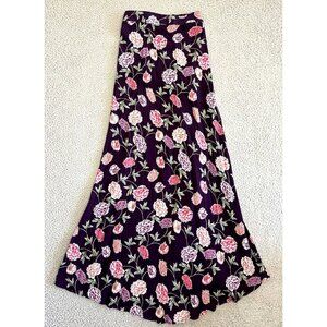 Flynn Skye Wrap it Up Maxi Skirt Full Blooms Purple Floral Slit